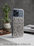 Handmade German Silver Embossed iPhone Case - Vintage Style Silver Floral iPhone Case iphone 15,16 & 17 Series product logo