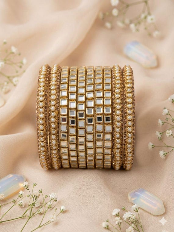 Bangles set , Indian Bangles , Kundan Jewelry , Bridal Jewelry , kundan Bangles , wedding accessories, gift for her