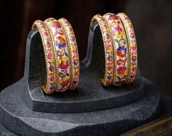 Armreifen Set, indische Armreifen, indischer Schmuck, Brautschmuck, Kundan Armreifen, Hochzeitsaccessoires, Geschenk für sie