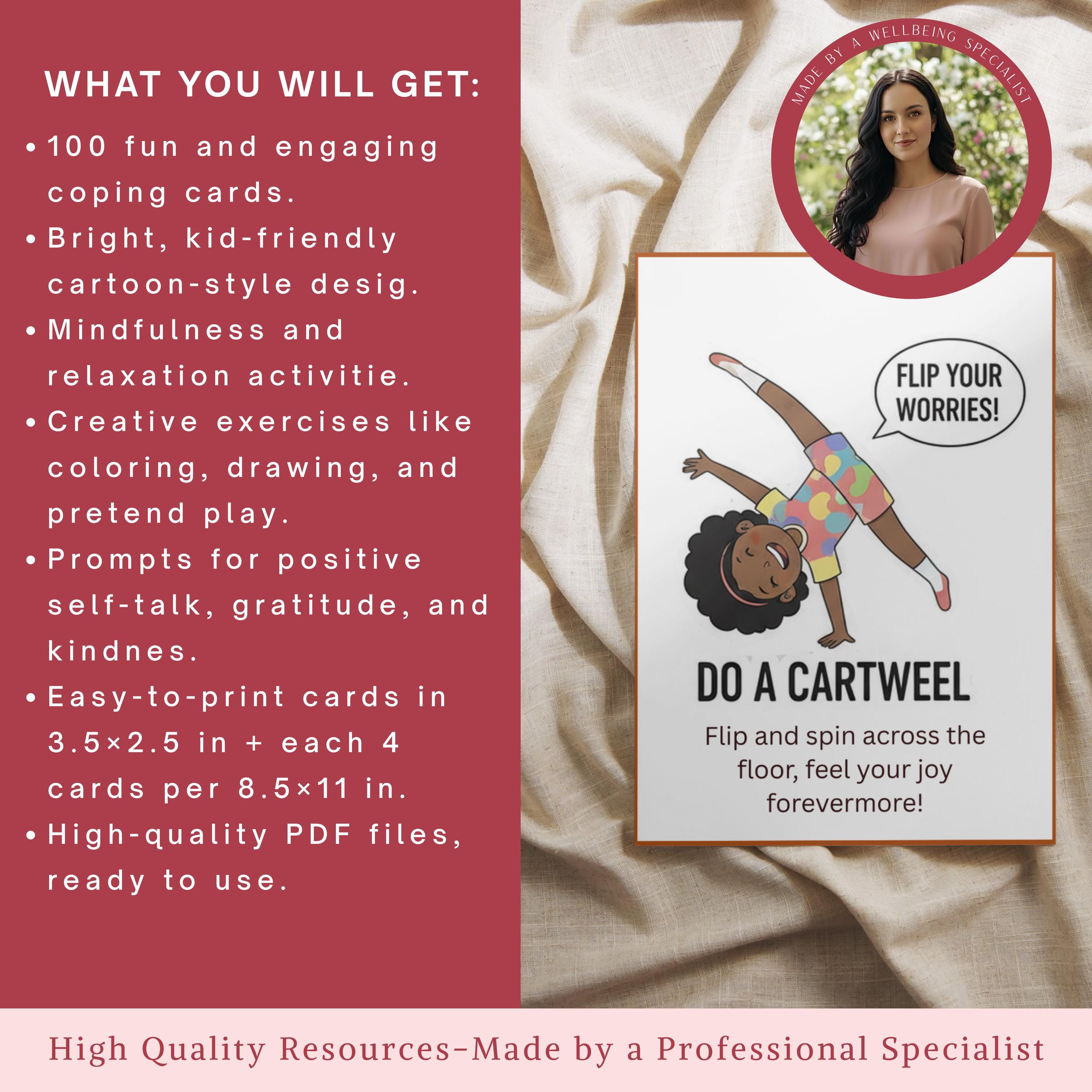 100 Coping Skills Flashcards for Kids – Mindfulness, Emotional ...