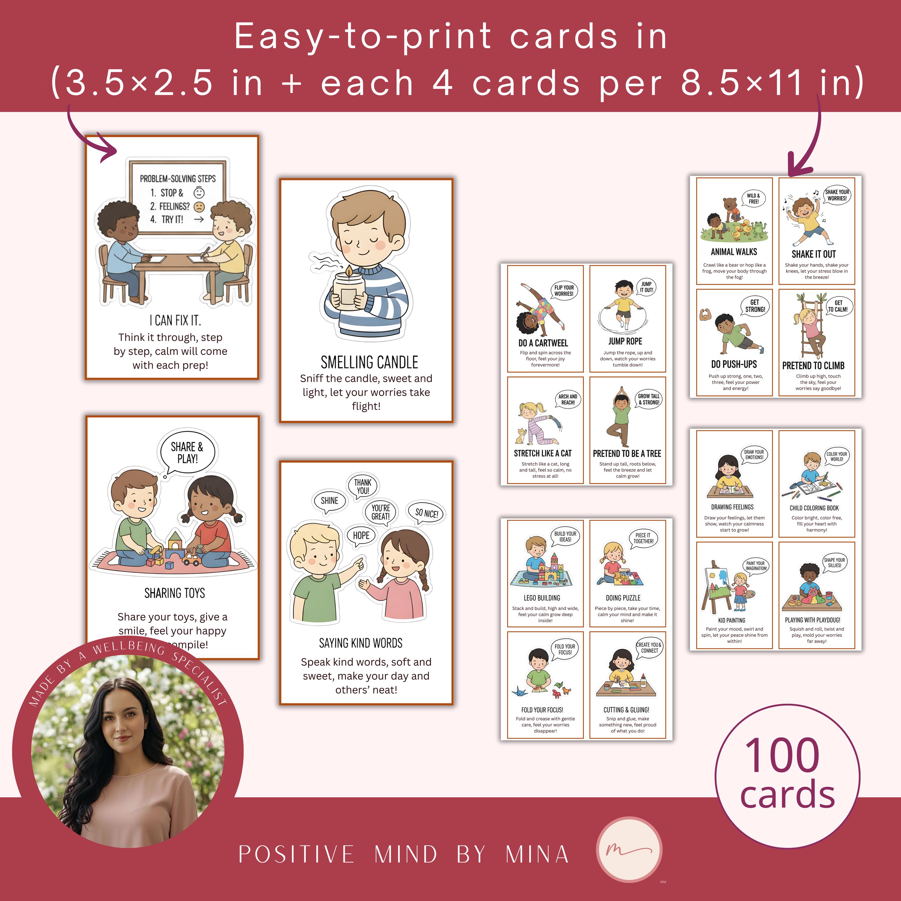 100 Coping Skills Flashcards for Kids – Mindfulness, Emotional ...