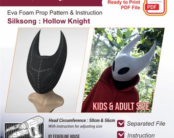 Hornet (Silksong) Helmet Mask Template + Video – EVA Foam Pattern Inspired by Hollow Knight - You Can Change The Eye - Instruction Included