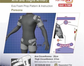 Patrón de espuma EVA para armadura y auriculares Aigis Gear (PDF): plantilla de armadura de cosplay inspirada en Persona