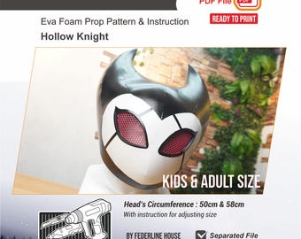 Grimm Helmet Prop Pattern Template – EVA Foam Pattern for Cosplay & DIY Builds Inspired by Hollow Knight