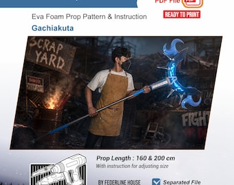 Zanka Lovely Assistaff Prop Pattern + Youtube Video Template – EVA Foam Pattern for Cosplay & DIY Builds Inspired by Gachiakuta