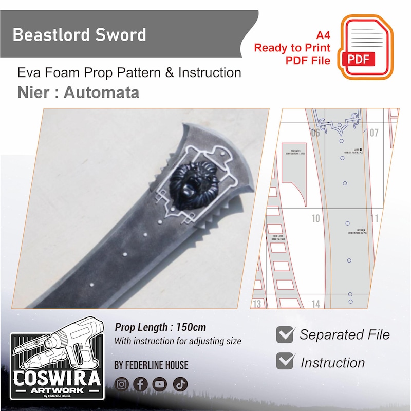 Sword Prop Pattern - Etsy