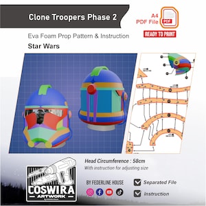 Mall för hjälmpropp, Clone Trooper Phase 2 – EVA-skummönster för cosplay och gör-det-själv-byggen inspirerade av Star Wars