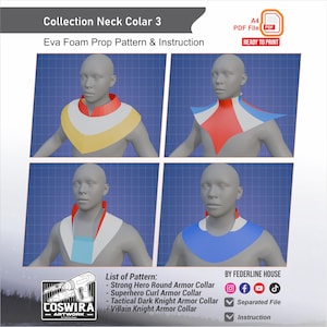 Collection Neck Collar No.3 Prop Pattern Template – EVA Foam Pattern for Cosplay and DIY Builds Inspired by Fantasy Armor
