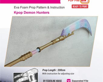 Mira Spear Polearm Prop Template – EVA Foam Pattern Inspired by KPOP Demon Hunters for Cosplay & DIY Builds
