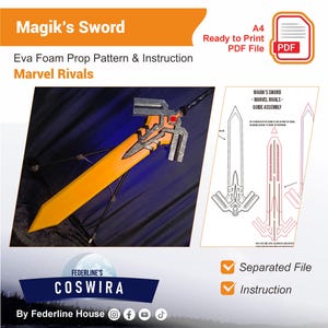 Magik Soulsword rekvisita mall + video – EVA-skummönster inspirerat av Marvel Rivals för gör-det-själv-cosplay och kostymbyggen