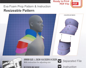 Samurai Shoulder Armor Prop Pattern Template – EVA Foam Pattern for Cosplay & DIY Builds