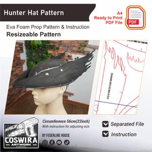 Prop Template + Video : Hunter Hat – EVA Foam Pattern Inspired by Bloodborne for Cosplay & DIY Builds