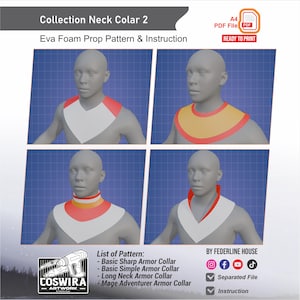 Collection Neck Collar No.2 Prop Pattern Template – EVA Foam Pattern for Cosplay and DIY Builds Inspired by Fantasy Armor