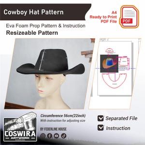 Prop Template + Video : Cowboy Hat – EVA Foam Base Pattern for DIY Costume & Cosplay Builds