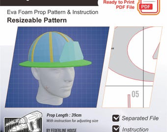 Fire Fighter Helmet Prop Template – EVA Foam Base Pattern for Cosplay & DIY Builds