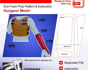 Izutsumi Handguard & Armor Prop Template – EVA Foam Pattern