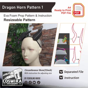 Prop Template + Video : Dragon Horn 1 – Basic EVA Foam Pattern for DIY Cosplay & Fantasy Builds (PDF Blueprint Download)