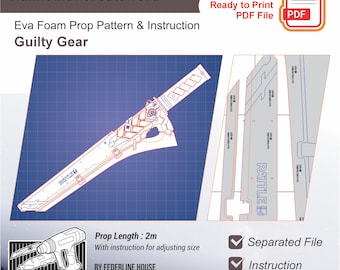 Ramlethal Greatswords Prop Template – EVA Foam Pattern Inspired by Guilty Gear Strive for Cosplay & DIY Builds