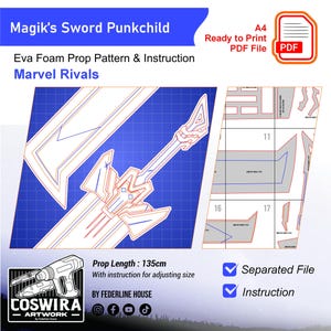 Magik’s Sword Punkchild-rekvisita-mall – EVA-skummönster inspirerat av Marvel Rivals för cosplay och gör-det-själv-byggen