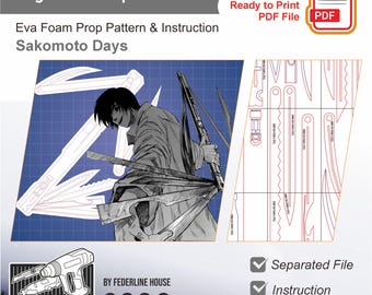 Nagumo Knife Prop Template + Video – EVA Foam Pattern for DIY Cosplay Builds (PDF Download)