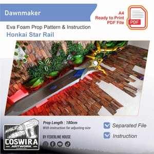 Phainon’s Sword “Dawnmaker” Prop Template – EVA Foam Pattern Inspired by Honkai Star Rail for Cosplay & DIY Builds