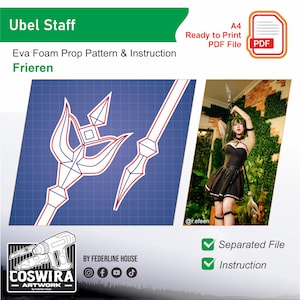 Prop Template: Übel’s Staff – EVA Foam Pattern Inspired by Sousou no Frieren