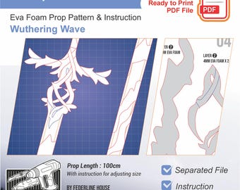 Cartethyia Sword Prop Template – EVA Foam Pattern Inspired by Wuthering Waves for Cosplay & DIY Builds