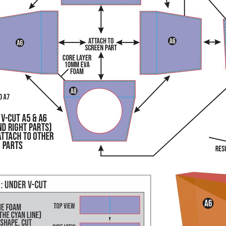 Vox Pattern Vox TV Head Helmet Prop Pattern Template – EVA Foam Pattern for Cosplay ...