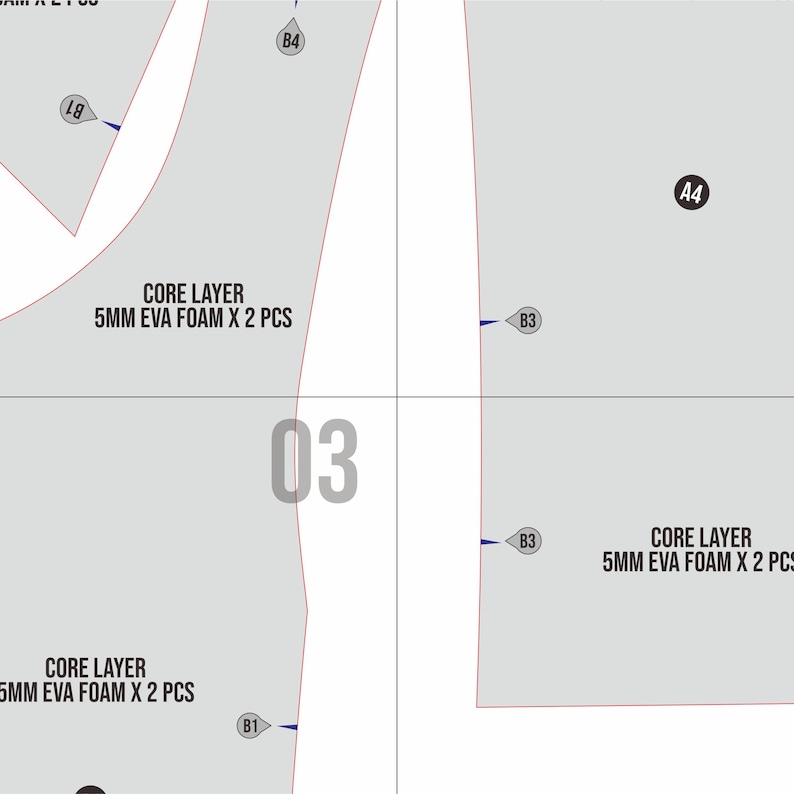 Basic Crop Armor Prop Pattern Template – EVA Foam Pattern for Cosplay ...