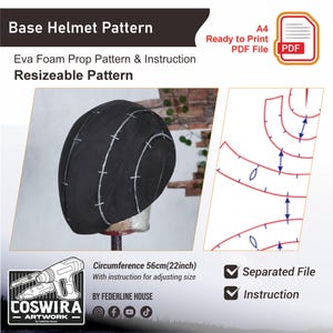Basic Pattern: Base Helmet – EVA Foam Pattern for Cosplay & DIY Builds