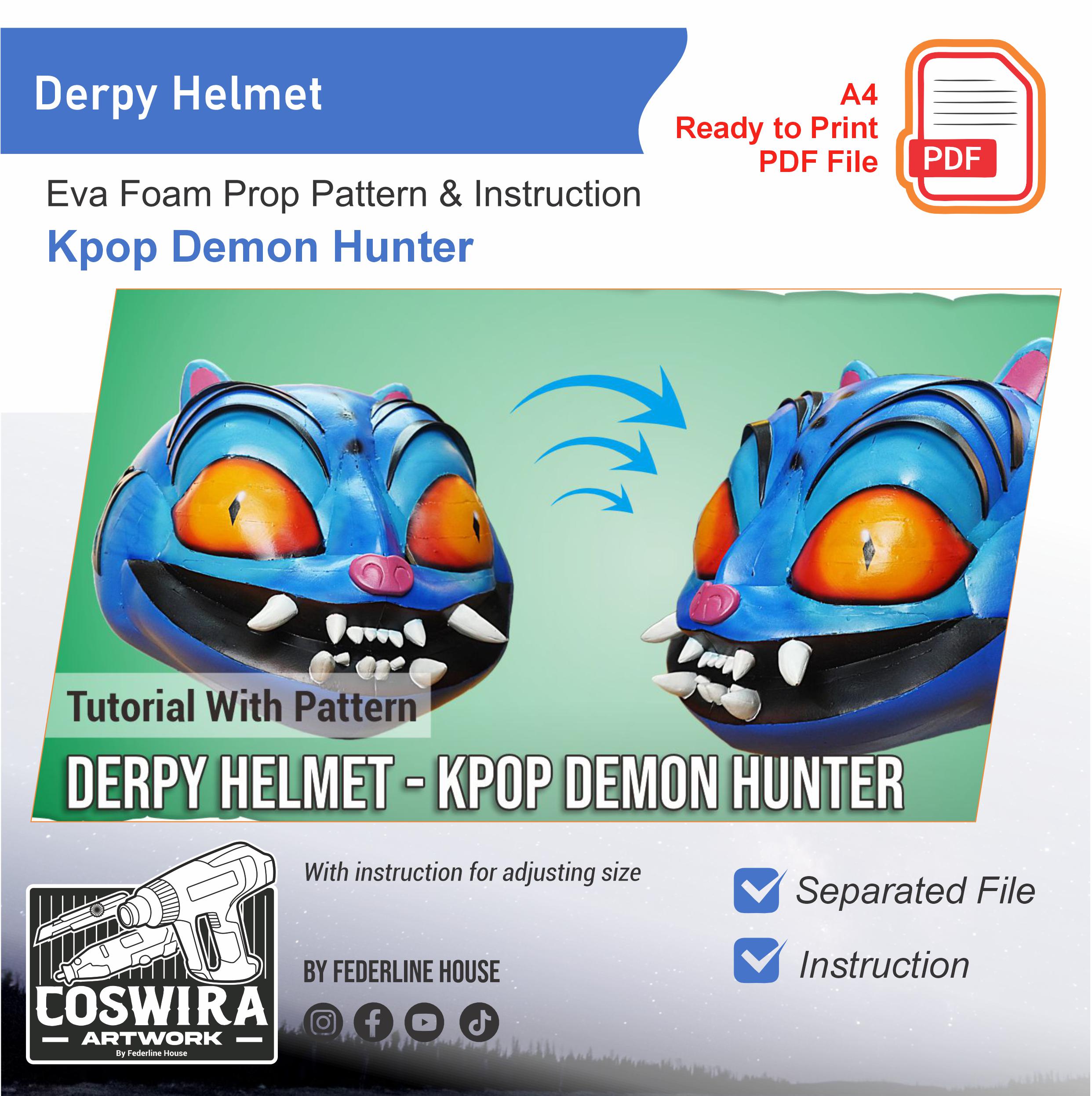 Derpy Tiger Mask Prop Pattern Template With Video – EVA Foam