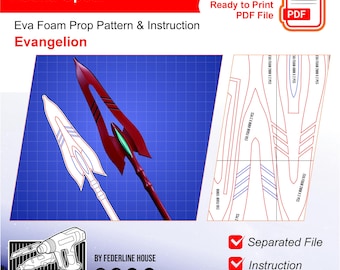 Asuka Spear of Cassius Prop Template – EVA Foam Pattern