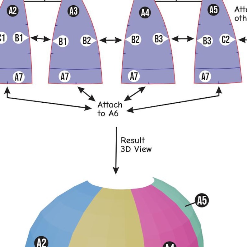 Bowler Hat Prop Pattern Template – Basic EVA Foam Pattern for Cosplay and DIY Builds image 3