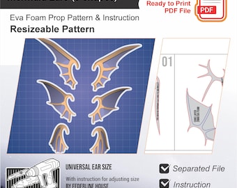 Mermaid Ear Prop Pattern Template – EVA Foam Pattern for Cosplay & DIY Costume Builds