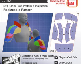 Master Knight Shoulder Armor Prop Pattern Template – EVA Foam Pattern for Cosplay & DIY Builds