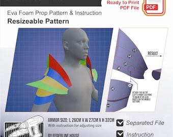 Elf Shoulder Armor Prop Pattern Template – EVA Foam Pauldron Pattern for Cosplay & DIY Builds