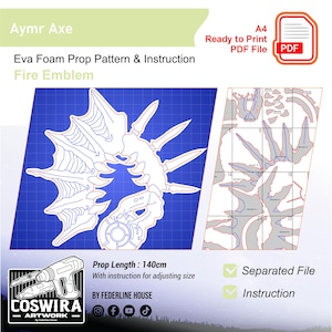 Prop Template: Aymr Axe – EVA Foam Pattern Inspired by Fire Emblem for Cosplay & DIY Builds