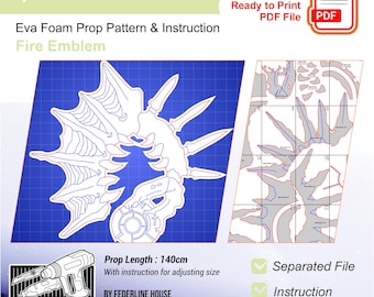 Aymr Axe Prop Template – EVA Foam Pattern Inspired by Fire Emblem for Cosplay & DIY Builds