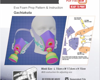 Zanka Mask Prop Pattern Template – EVA Foam Pattern for Cosplay & DIY Builds Inspired by Gachiakuta Anime