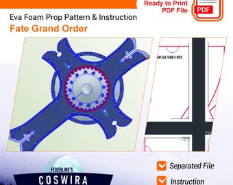 Szablon rekwizytu Mashu Kyrielight Shield – wzór z pianki EVA inspirowany Fate/Grand Order do cosplayu i samodzielnego tworzenia