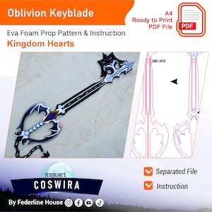 Prop Template + Video : Oblivion Keyblade – EVA Foam Pattern Inspired by Kingdom Hearts for Cosplay & DIY Builds