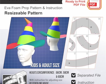 Elphaba Wicked Witch Hat Prop Pattern Template – EVA Foam Pattern for Cosplay & DIY Builds Inspired by Wicked Witch