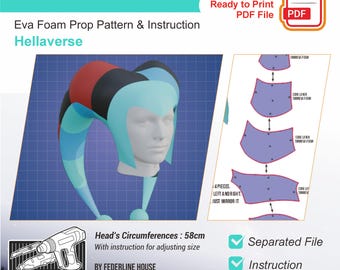 Molde para Chapéu Fizzarolli em EVA - Ideal para Cosplay e Projetos DIY Inspirados no Universo Hazbin Hotel Hellaverse