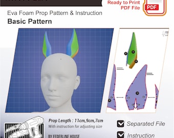 Basic Horse Ear Prop Template With Video – EVA Foam Pattern Inspired by Uma Musume
