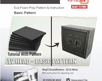 Plantilla de cabeza de TV para cosplay: patrón de espuma EVA para cosplay y creaciones DIY