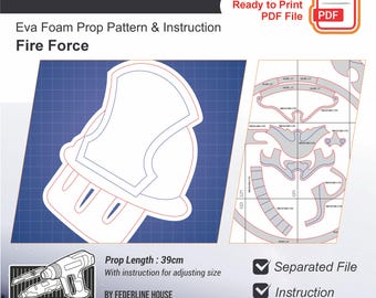 Fire Force Helmet Prop Template – EVA Foam Pattern for Cosplay & DIY Builds
