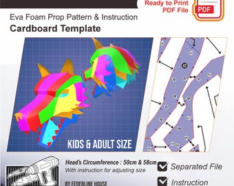 Basic Wolf Helmet Prop Pattern Template – EVA Foam Pattern for Cosplay & DIY Builds