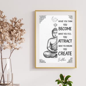 Buddha Quote Wall Art | Mindfulness & Manifestation Print