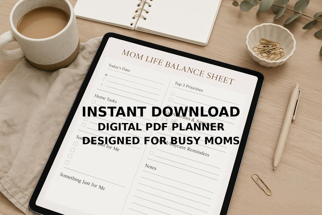 Mom Life Balance Planner: Daily Organizer, Self-care Prompts (digital ...