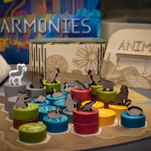 Premium Wooden Animal Meeple Set for the Board Game Harmonies